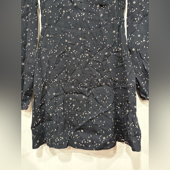 Reformation Star Galaxy Mini Dress Long Sleeve Black Sz 2 - Picture 8 of 8